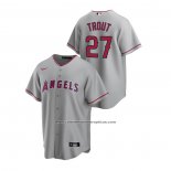 Camiseta Beisbol Hombre Los Angeles Angels Mike Trout Replica Road Gris