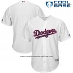 Camiseta Beisbol Hombre Los Angeles Dodgers 2017 Estrellas y Rayas Blanco Cool Base Camiseta Beisbol Hombre Los Angeles Dodgers 2017 Estrellas y Rayas Blanco Cool Base