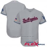Camiseta Beisbol Hombre Los Angeles Dodgers 2017 Estrellas y Rayas Gris Flex Base