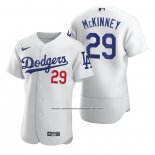 Camiseta Beisbol Hombre Los Angeles Dodgers Billy Mckinney Autentico Primera Blanco