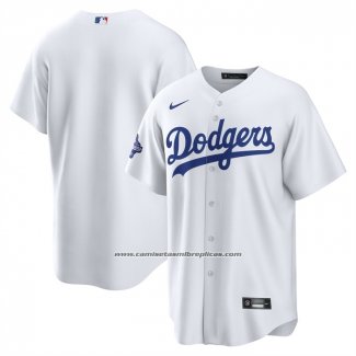 Camiseta Beisbol Hombre Los Angeles Dodgers Campeones Serie Mundial 2025 Primera Replica Blanco