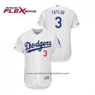 Camiseta Beisbol Hombre Los Angeles Dodgers Chris Taylor Flex Base Blanco