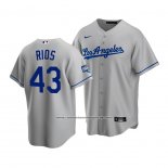 Camiseta Beisbol Hombre Los Angeles Dodgers Edwin Rios 2020 Replica Road Gris