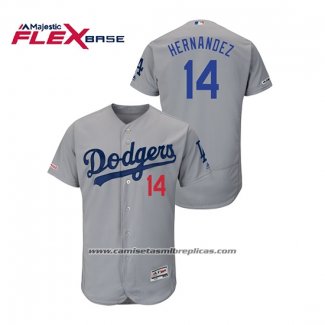 Camiseta Beisbol Hombre Los Angeles Dodgers Enrique Hernandez Flex Base Gris