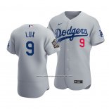Camiseta Beisbol Hombre Los Angeles Dodgers Gavin Lux 2020 Autentico Alterno Gris