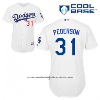 Camiseta Beisbol Hombre Los Angeles Dodgers Joc Pederson 31 Blanco Primera Cool Base