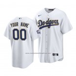 Camiseta Beisbol Hombre Los Angeles Dodgers Personalizada 2021 Gold Program Replica Blanco