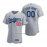 Camiseta Beisbol Hombre Los Angeles Dodgers Personalizada Autentico 2020 Alterno Gris
