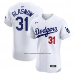 Camiseta Beisbol Hombre Los Angeles Dodgers Tyler Glasnow Primera Elite Blanco