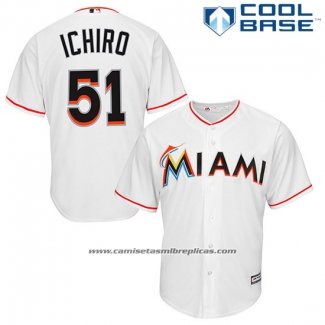 Camiseta Beisbol Hombre Miami Marlins Ichiro Suzuki Primera Cool Base Blanco