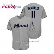 Camiseta Beisbol Hombre Miami Marlins J.t. Realmuto Flex Base Autentico Collection Road 2019 Gris