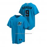 Camiseta Beisbol Hombre Miami Marlins Lewis Brinson Replica Alterno Azul