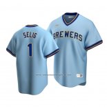 Camiseta Beisbol Hombre Milwaukee Brewers Bud Selig Cooperstown Collection Road Azul