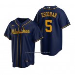 Camiseta Beisbol Hombre Milwaukee Brewers Eduardo Escobar Replica Alterno Azul