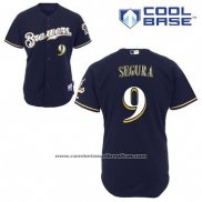 Camiseta Beisbol Hombre Milwaukee Brewers Jean Segura 9 Azul Alterno Cool Base