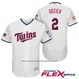 Camiseta Beisbol Hombre Minnesota Twins 2017 Estrellas y Rayas Brian Dozier Blanco Flex Base