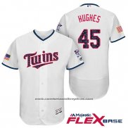 Camiseta Beisbol Hombre Minnesota Twins 2017 Estrellas y Rayas Phil Hughes Blanco Flex Base