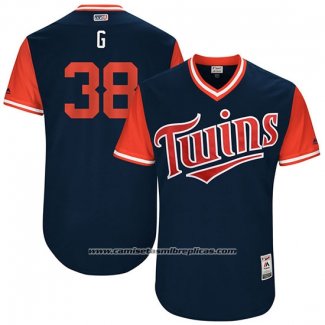 Camiseta Beisbol Hombre Minnesota Twins 2017 Little League World Series Chris Gimenez Azul