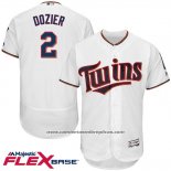 Camiseta Beisbol Hombre Minnesota Twins Brian Dozier 2 Blanco Flex Base Autentico Collection Jugador