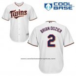 Camiseta Beisbol Hombre Minnesota Twins Brian Dozier 2 Blanco Primera Cool Base