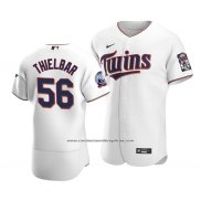 Camiseta Beisbol Hombre Minnesota Twins Caleb Thielbar 56 Autentico Primera Blanco