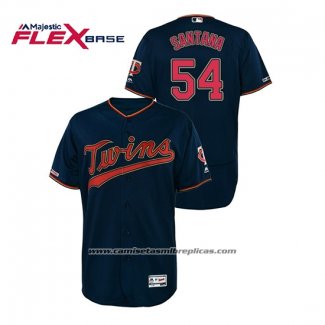 Camiseta Beisbol Hombre Minnesota Twins Ervin Santana 150th Aniversario Patch Autentico Flex Base Azul