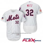 Camiseta Beisbol Hombre New York Mets 2017 Estrellas y Rayas Steven Matz Blanco Flex Base