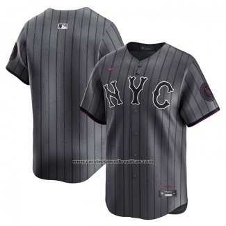 Camiseta Beisbol Hombre New York Mets 2024 City Connect Limited Grafito