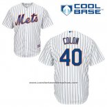 Camiseta Beisbol Hombre New York Mets Bartolo Colon 40 Blanco Primera Cool Base