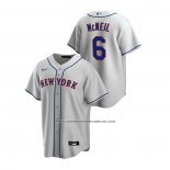 Camiseta Beisbol Hombre New York Mets Jeff Mcneil Replica Road Gris