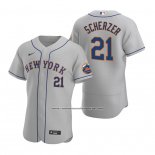 Camiseta Beisbol Hombre New York Mets Max Scherzer Autentico Road Gris