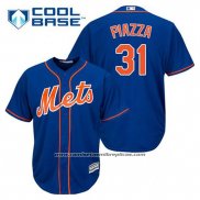 Camiseta Beisbol Hombre New York Mets Mike Piazza 31 Azul Alterno Primera Cool Base