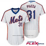 Camiseta Beisbol Hombre New York Mets Mike Piazza Flex Base Blanco