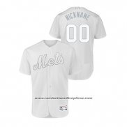 Camiseta Beisbol Hombre New York Mets Personalizada 2019 Players Weekend Autentico Blanco