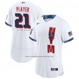 Camiseta Beisbol Hombre New York Mets Personalizada 2021 All Star Autentico Blanco