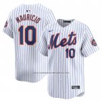 Camiseta Beisbol Hombre New York Mets Ronny Mauricio Primera Limited Blanco