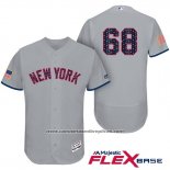 Camiseta Beisbol Hombre New York Yankees 2017 Estrellas y Rayas Dellin Betances Gris Flex Base