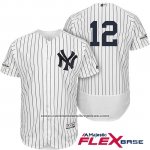 Camiseta Beisbol Hombre New York Yankees 2017 Postemporada Chase Headley Blanco Flex Base