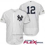 Camiseta Beisbol Hombre New York Yankees 2017 Postemporada Chase Headley Blanco Flex Base