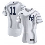 Camiseta Beisbol Hombre New York Yankees Anthony Volpe Primera Autentico Blanco Azul