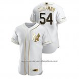 Camiseta Beisbol Hombre New York Yankees Aroldis Chapman Golden Edition Autentico Blanco