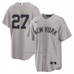 Camiseta Beisbol Hombre New York Yankees Giancarlo Stanton Segunda Replica Gris