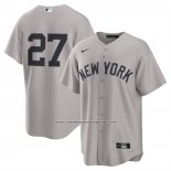 Camiseta Beisbol Hombre New York Yankees Giancarlo Stanton Segunda Replica Gris