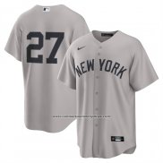 Camiseta Beisbol Hombre New York Yankees Giancarlo Stanton Segunda Replica Gris