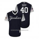 Camiseta Beisbol Hombre New York Yankees Luis Severino 2018 LLWS Players Weekend Sevy Azul