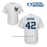 Camiseta Beisbol Hombre New York Yankees Mariano Rivera 42 Blanco Primera Cool Base