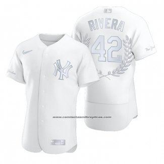 Camiseta Beisbol Hombre New York Yankees Mariano Rivera Award Collection Hall Of Fame Blanco