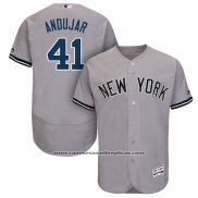 Camiseta Beisbol Hombre New York Yankees Miguel Andujar Gris Autentico