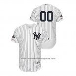 Camiseta Beisbol Hombre New York Yankees Personalizada 2019 Postemporada Flex Base Blanco