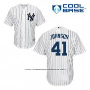 Camiseta Beisbol Hombre New York Yankees Randy Johnson 41 Blanco Primera Cool Base